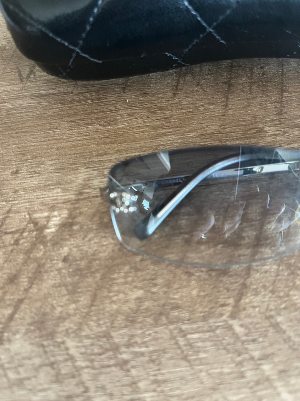 Vintage Chanel rimless sunglasses 4093-B 124/7B 56 16 130 blue silver case - Picture 4 of 13